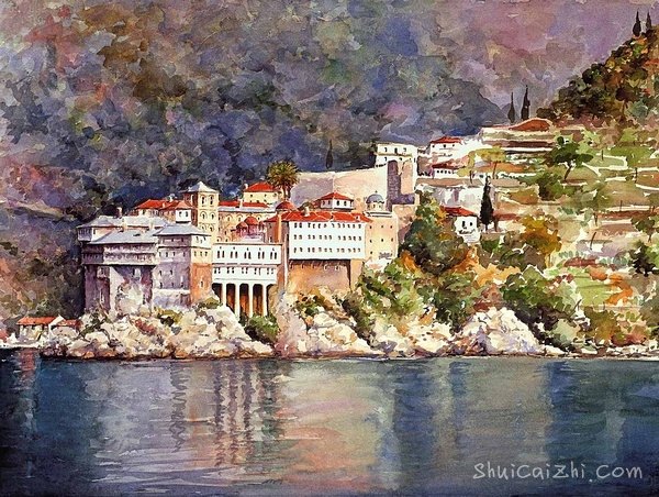 Pantelis Zografos水彩笔下的希腊爱琴海71345