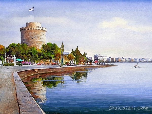 Pantelis Zografos水彩笔下的希腊爱琴海72882