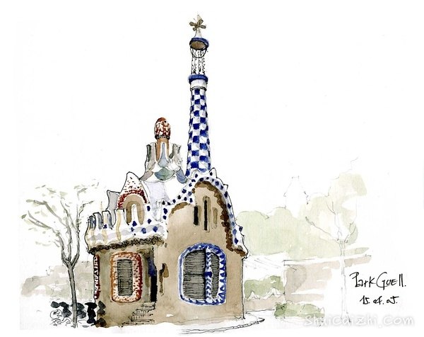 Gerard Michel淡彩建筑写生作品272126