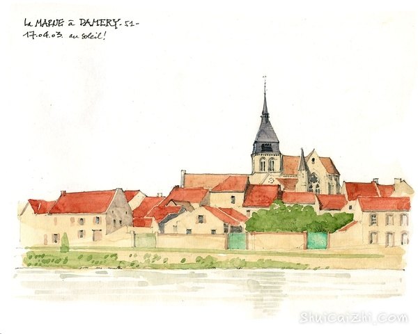 Gerard Michel淡彩建筑写生作品272529