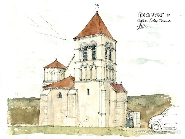 Gerard Michel淡彩建筑写生作品275446