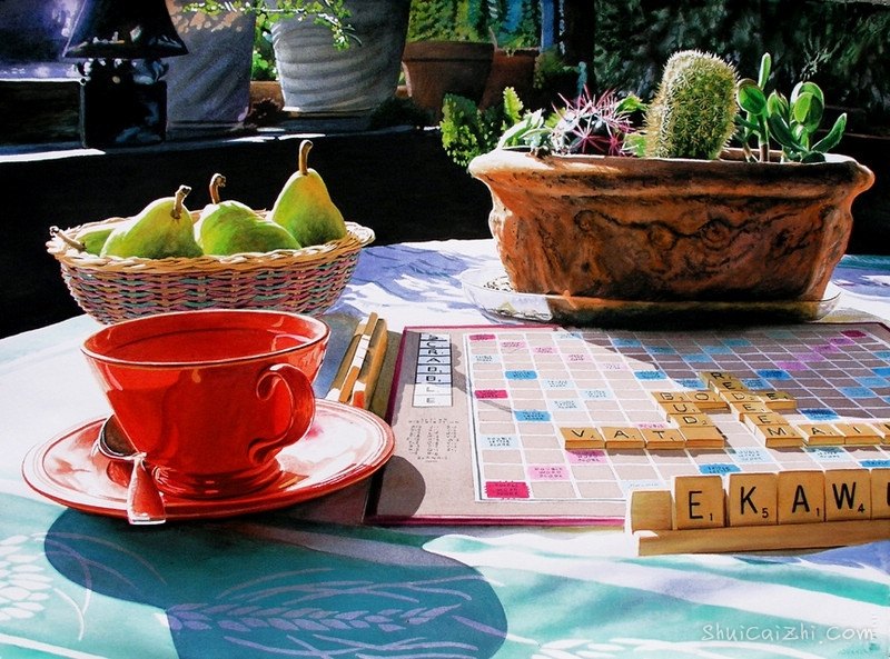 John Bayalis光影写实水彩画597920