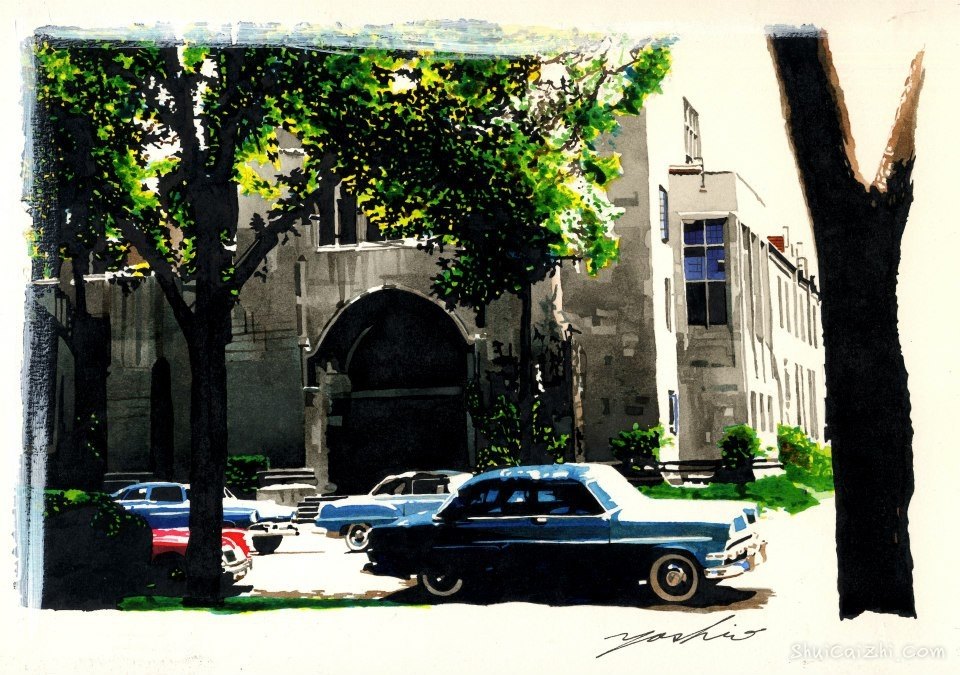 中沢ヨシオ的水彩机车画2697