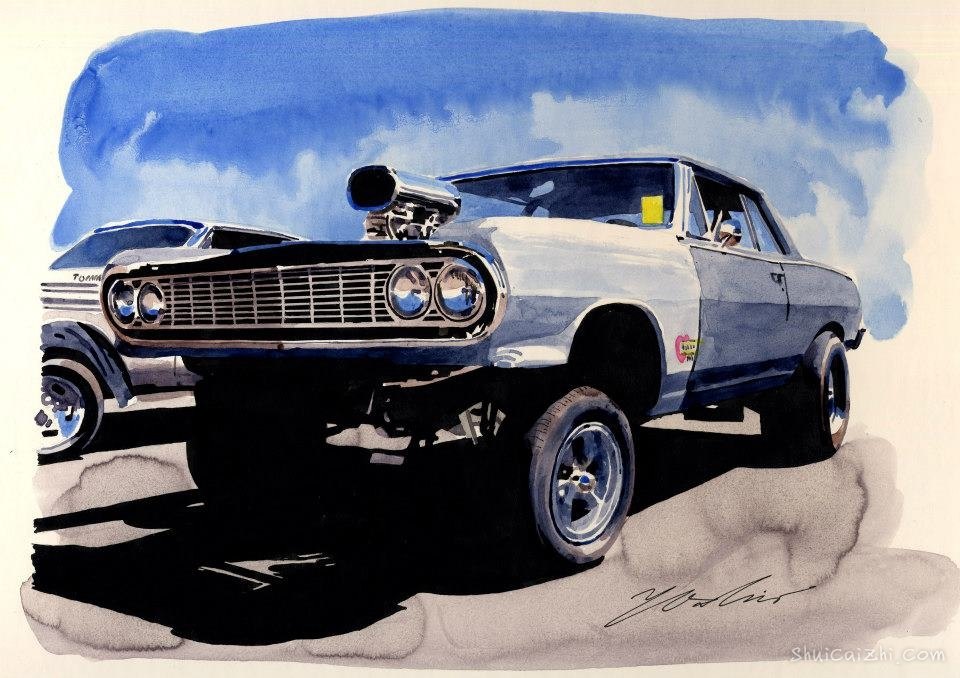 中沢ヨシオ的水彩机车画2771