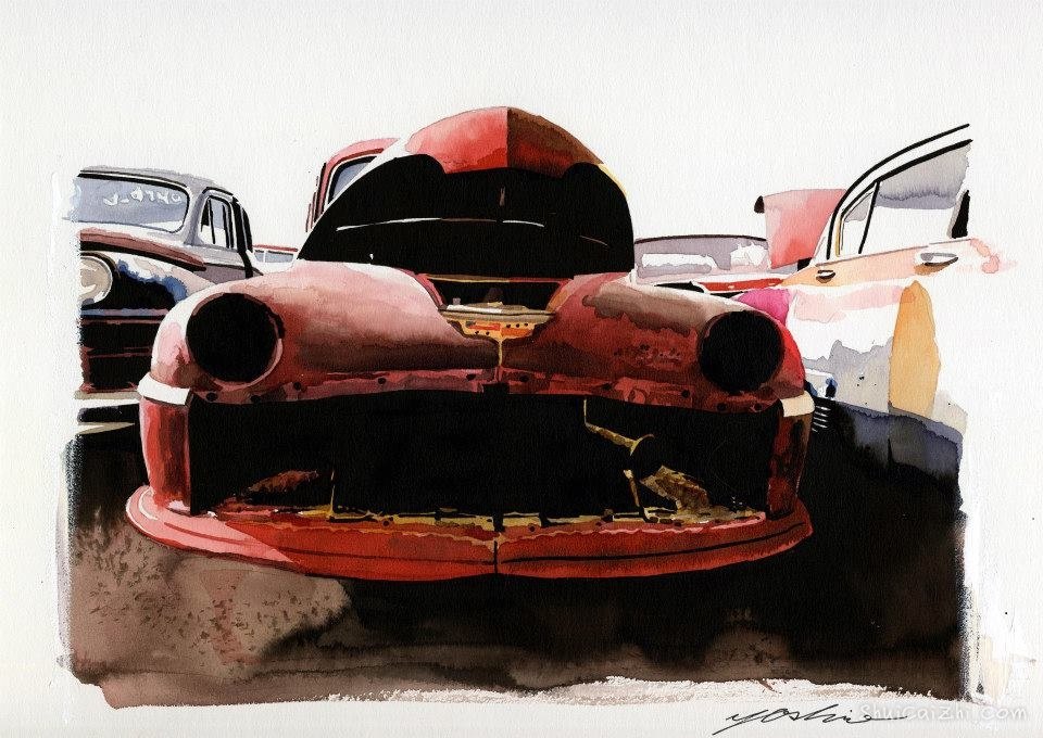 中沢ヨシオ的水彩机车画2831