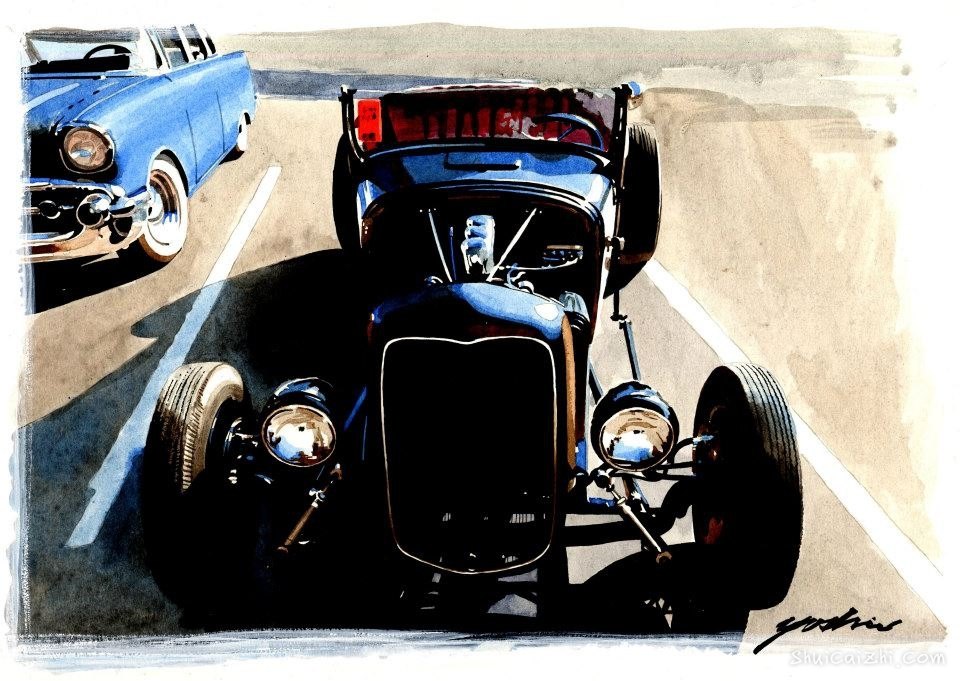 中沢ヨシオ的水彩机车画2841