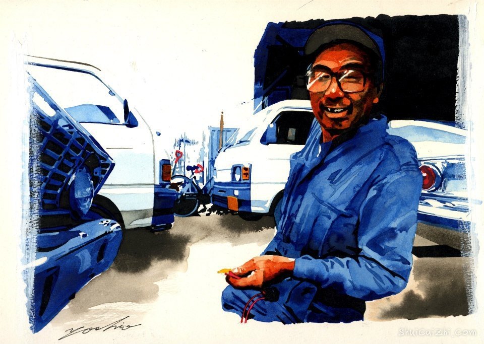 中沢ヨシオ的水彩机车画3265