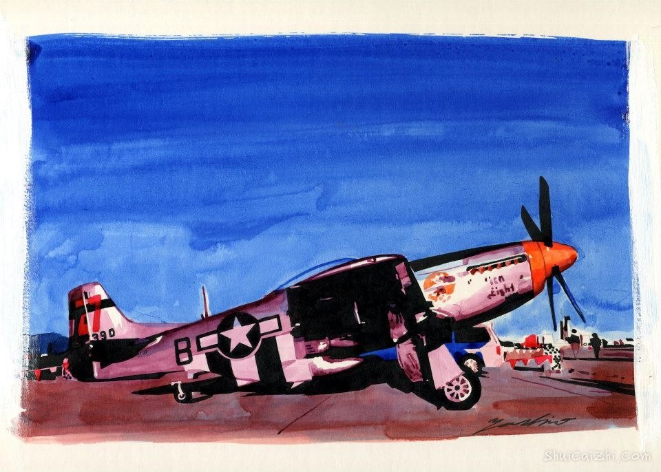 中沢ヨシオ的水彩机车画3294