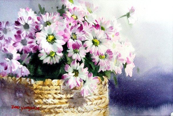 韩国Yang Won Hui水彩花卉作品2411197