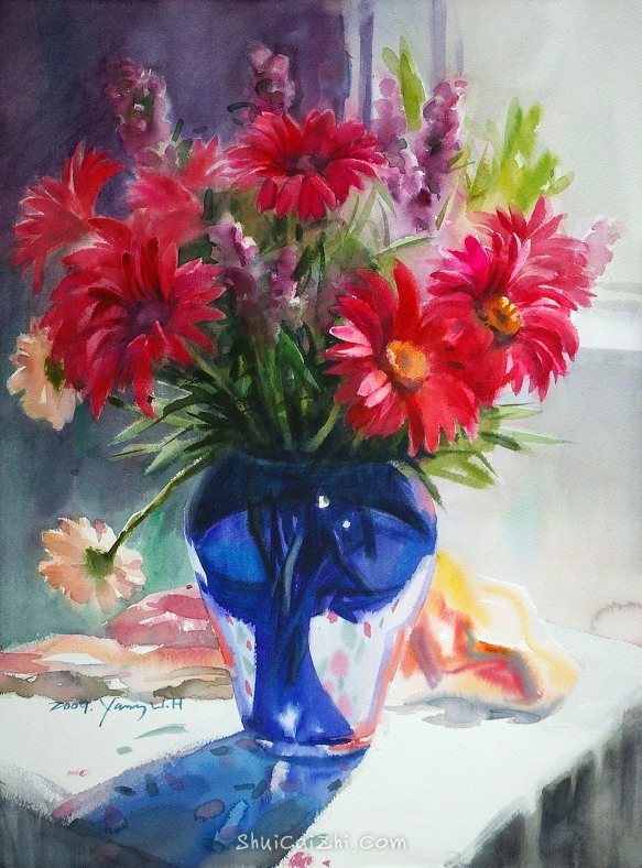 韩国Yang Won Hui水彩花卉作品7155849