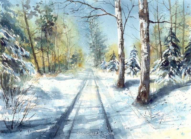 Malgorzata Szczecinska的自然风景花卉水彩画 2161699049