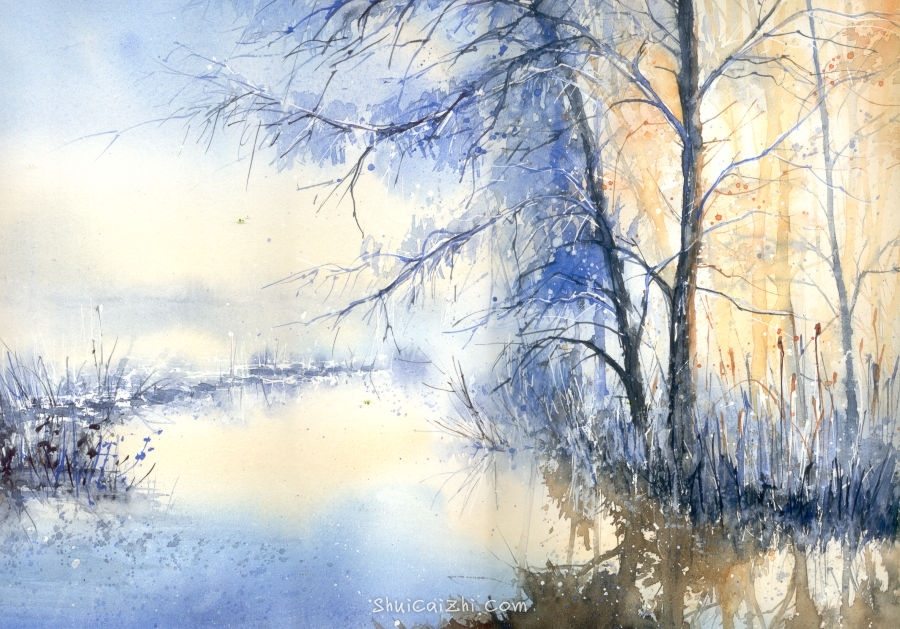 Malgorzata Szczecinska的自然风景花卉水彩画 2161707134