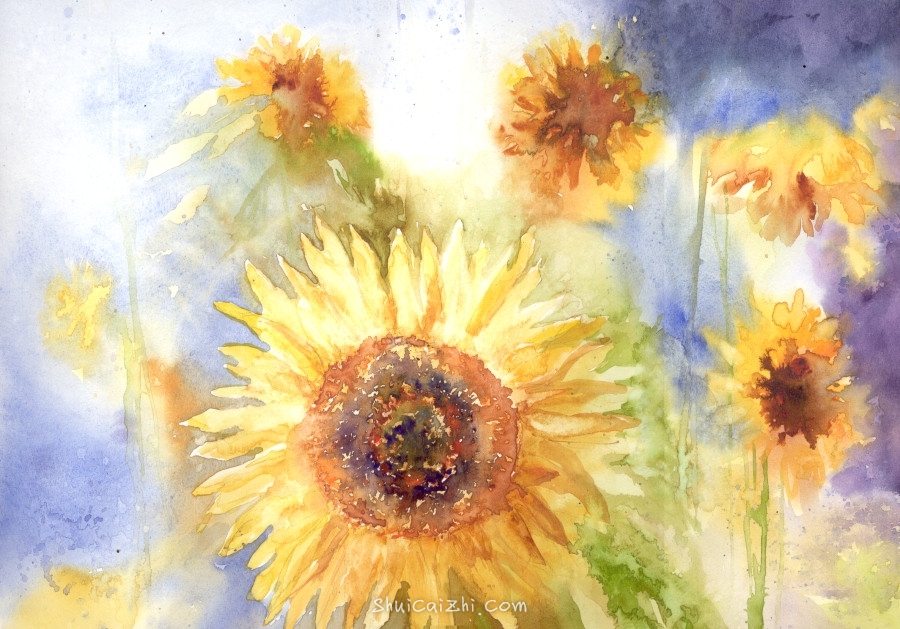 Malgorzata Szczecinska的自然风景花卉水彩画 2161711606