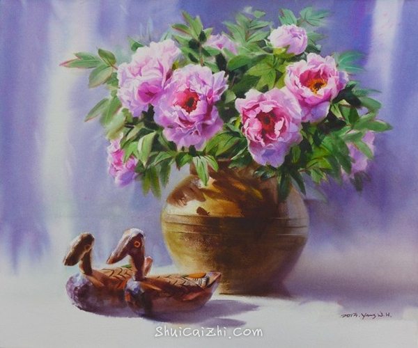 韩国Yang Won Hui水彩花卉作品995568