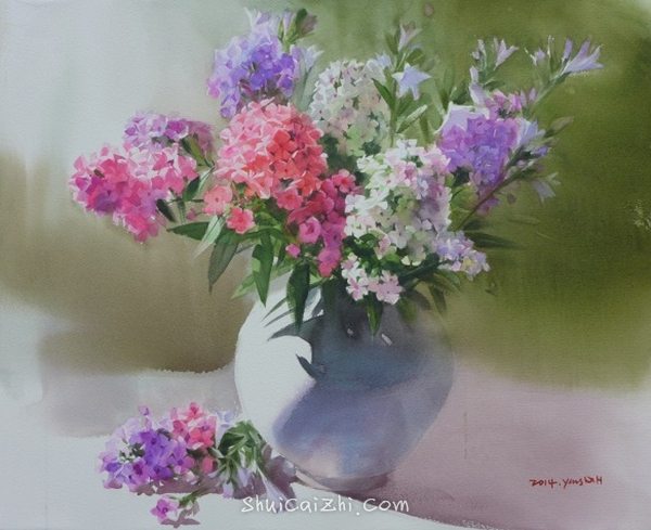 韩国Yang Won Hui水彩花卉作品995572