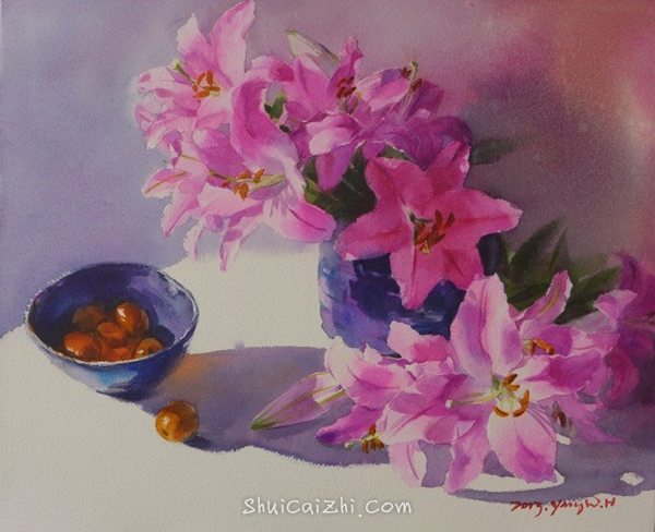 韩国Yang Won Hui水彩花卉作品995781