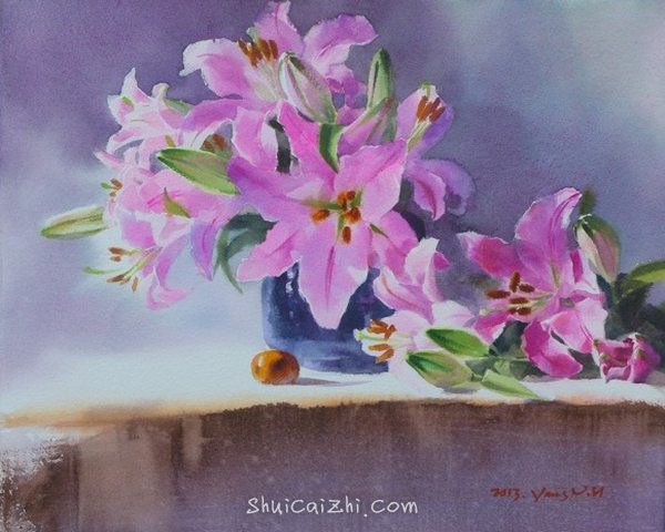 韩国Yang Won Hui水彩花卉作品995826