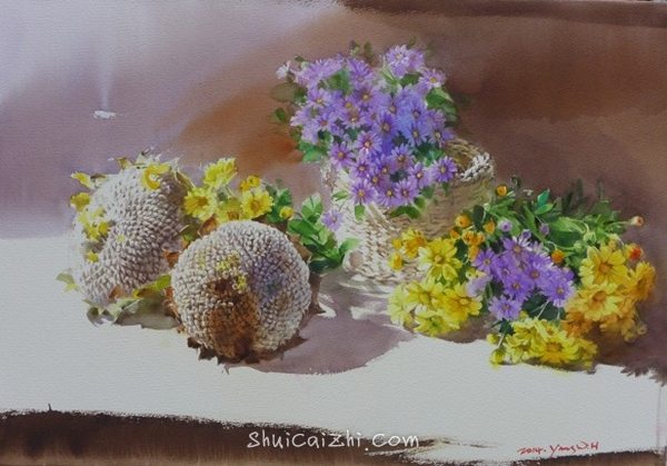 韩国Yang Won Hui水彩花卉作品996142