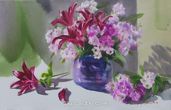 韩国Yang Won Hui水彩花卉作品996280