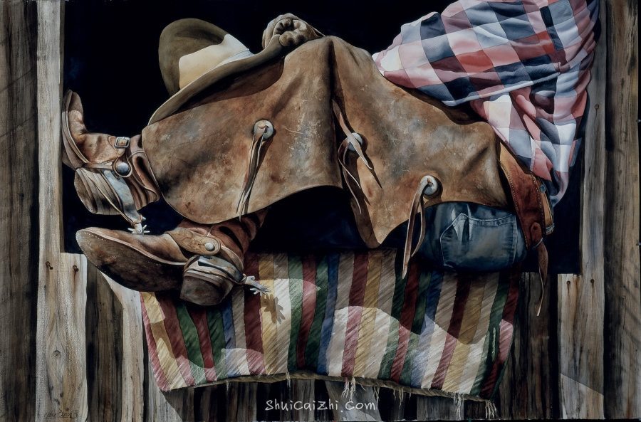 Nelson Boren 美国水彩画家（无头牛仔系列）1055249687689451379