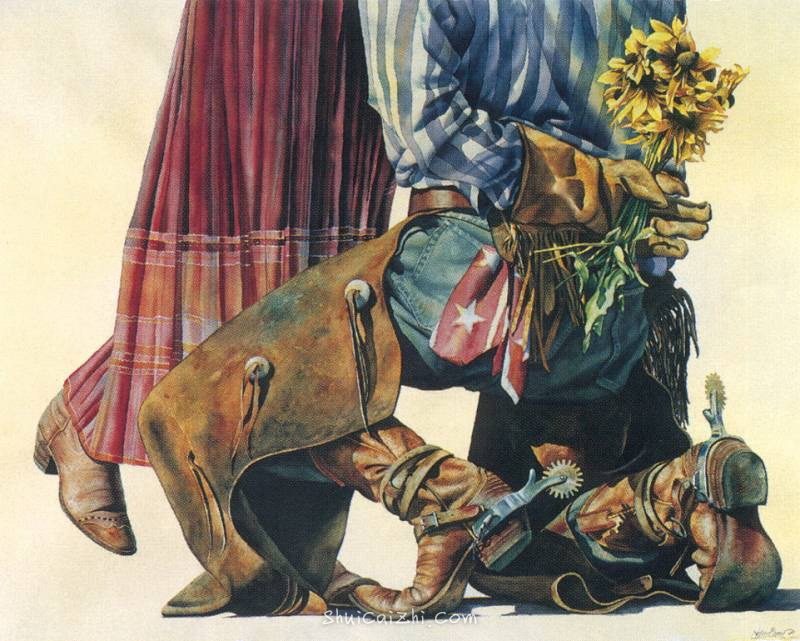 Nelson Boren 美国水彩画家（无头牛仔系列）1548956796839902492