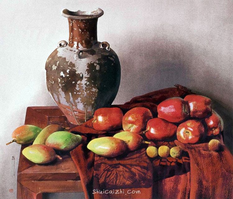 刘寿祥写实静物水彩画
