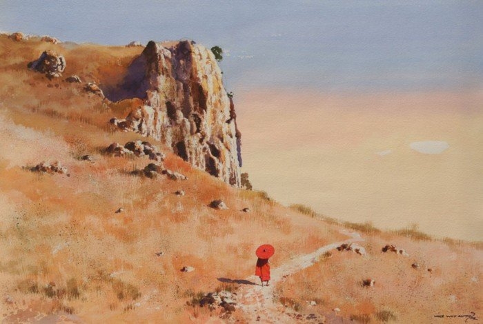 缅甸画家Myoe Win Aung水彩画作品欣赏