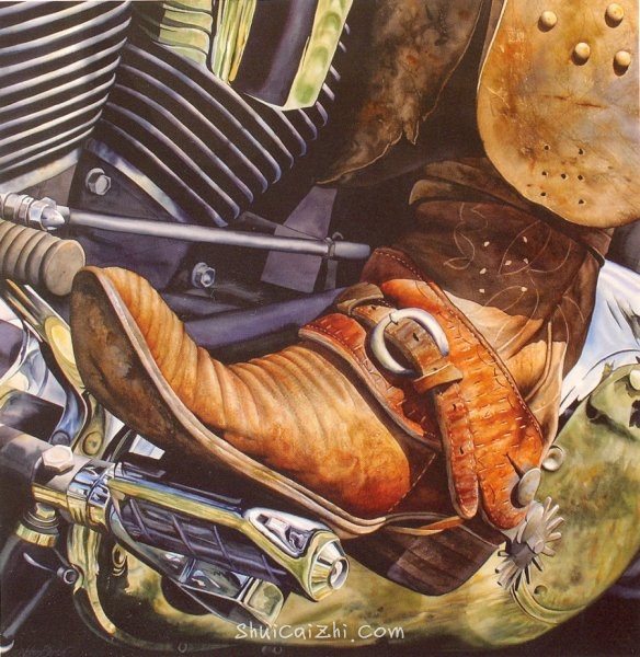 Nelson Boren 美国水彩画家（无头牛仔系列）2012827558459926332