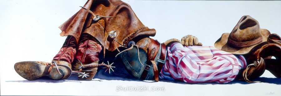 Nelson Boren 美国水彩画家（无头牛仔系列）2062367154360712657