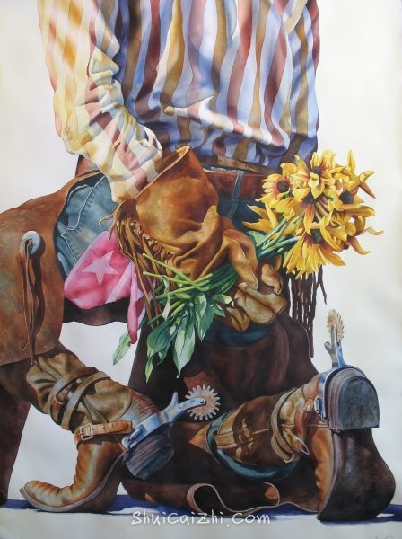 Nelson Boren 美国水彩画家（无头牛仔系列）2562266712998255813