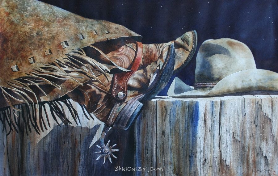 Nelson Boren 美国水彩画家（无头牛仔系列）2606458284341840410