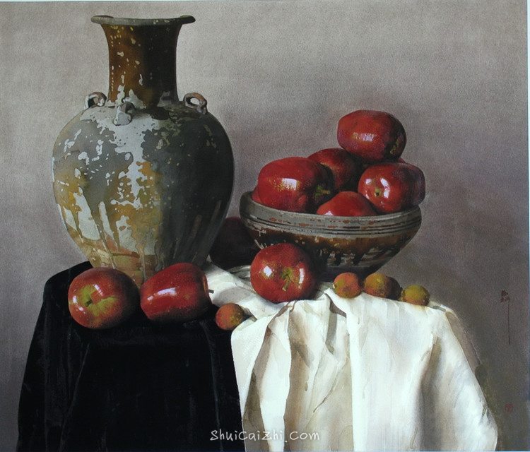 刘寿祥写实静物水彩画