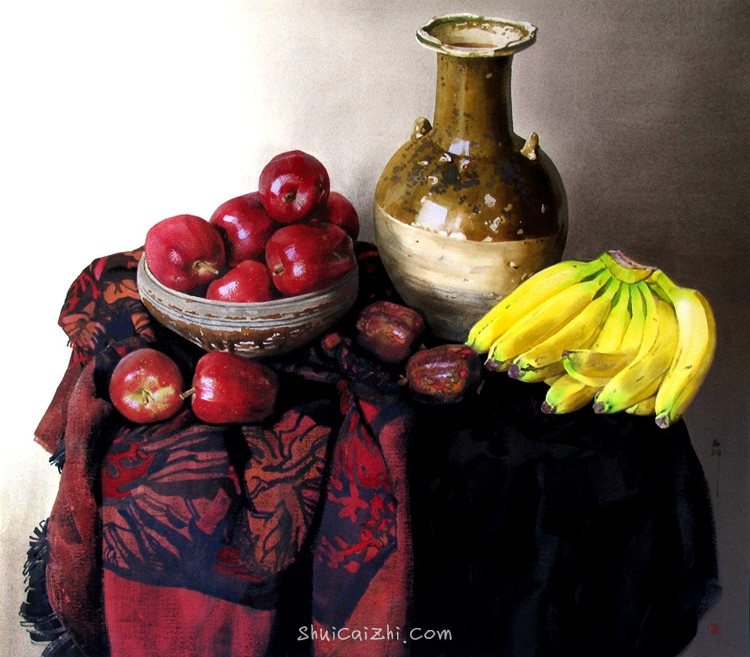 刘寿祥写实静物水彩画