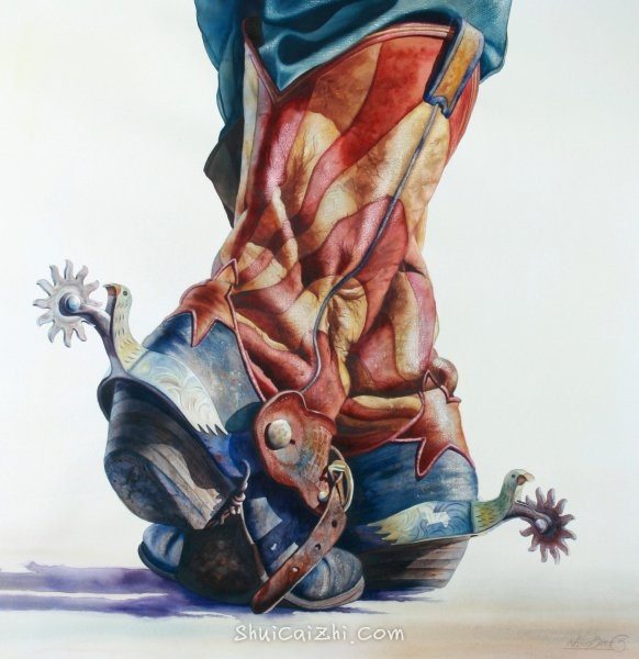 Nelson Boren 美国水彩画家（无头牛仔系列）2772809995577672732