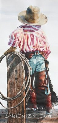 Nelson Boren 美国水彩画家（无头牛仔系列）2791105869064352993