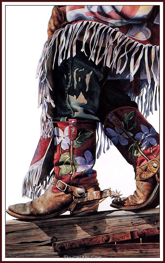 Nelson Boren 美国水彩画家（无头牛仔系列）2829949415850177714