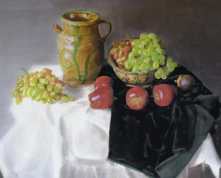 刘寿祥写实静物水彩画