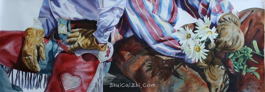 Nelson Boren 美国水彩画家（无头牛仔系列）2853874788870656626