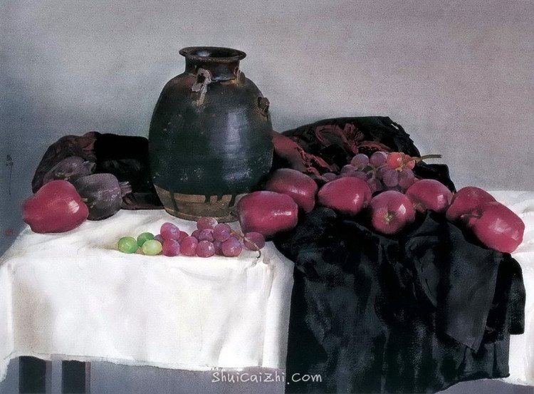 刘寿祥写实静物水彩画