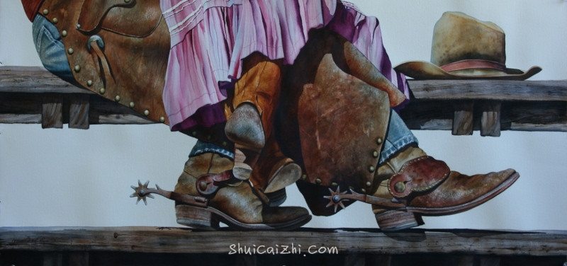 Nelson Boren 美国水彩画家（无头牛仔系列）3147453189580938494