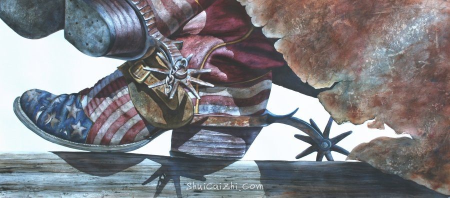 Nelson Boren 美国水彩画家（无头牛仔系列）3194459510691619686