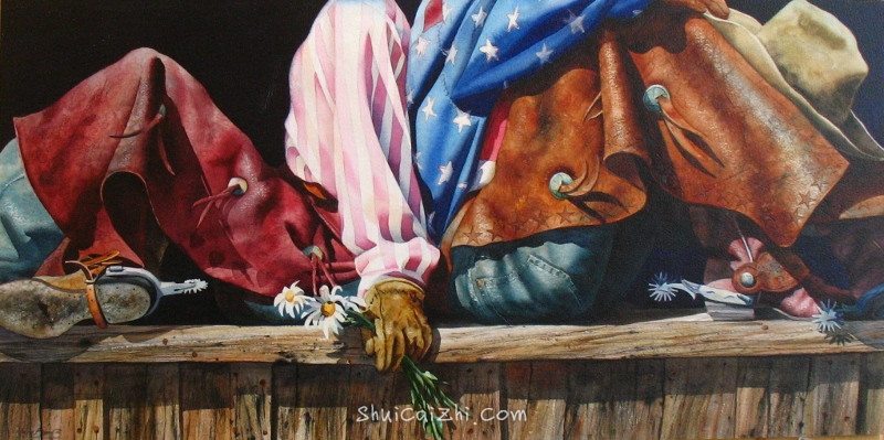 Nelson Boren 美国水彩画家（无头牛仔系列）713820540940291547