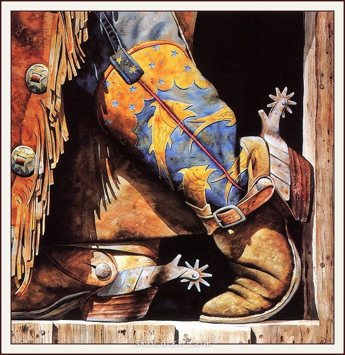 Nelson Boren 美国水彩画家（无头牛仔系列）889460926407599725