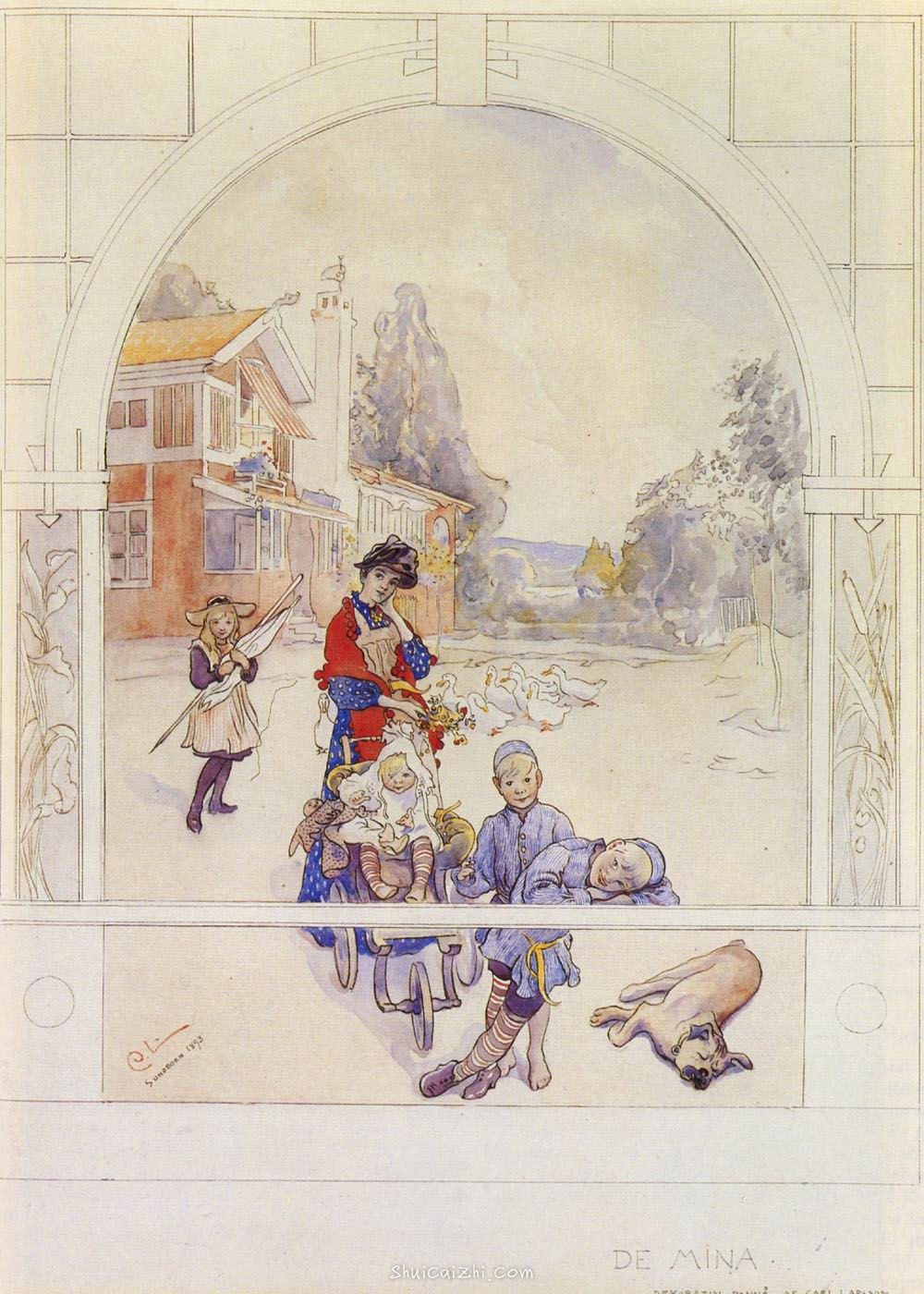 瑞典画家Carl Larsson卡尔·拉森作品