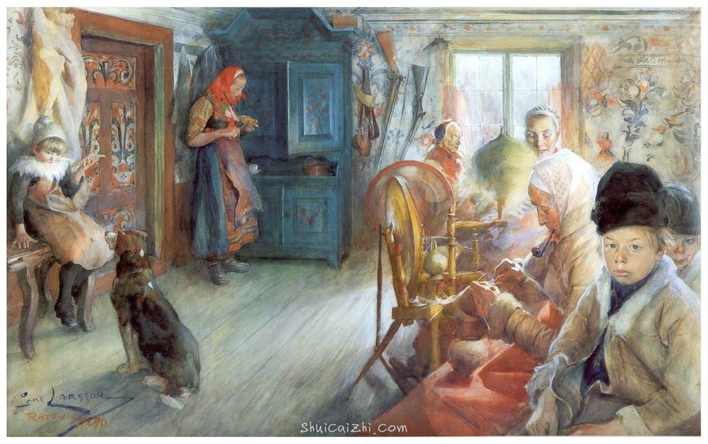 瑞典画家Carl Larsson卡尔·拉森作品