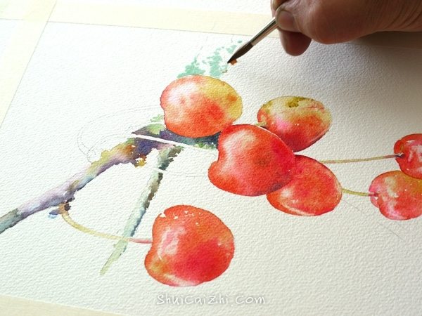 Joel Simon的水彩画樱桃绘画步骤 