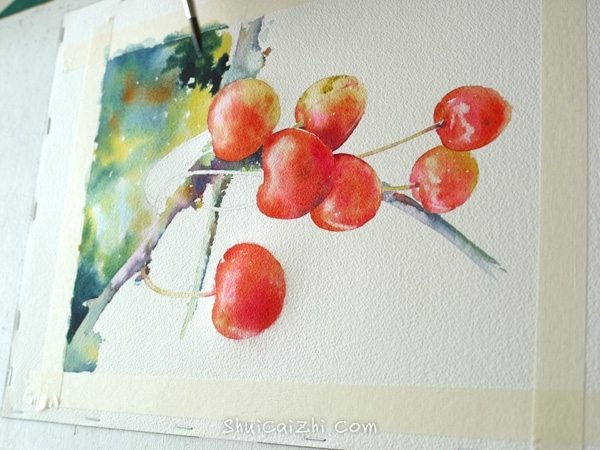 Joel Simon的水彩画樱桃绘画步骤 