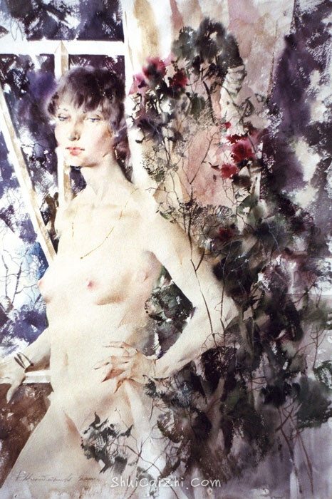 俄罗斯Glory Korobeinikov人体水彩画作品