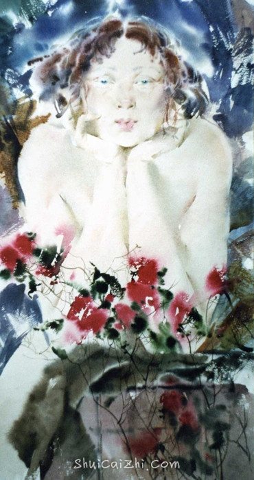 俄罗斯Glory Korobeinikov人体水彩画作品