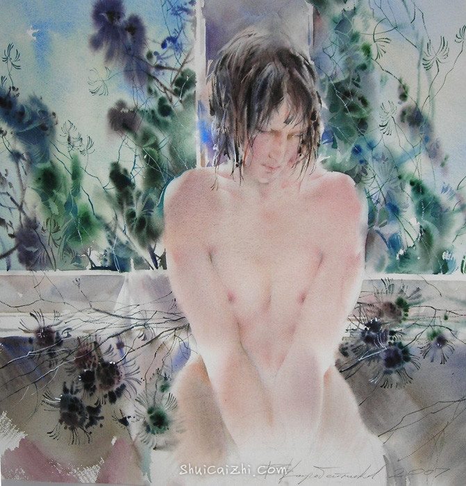 俄罗斯Glory Korobeinikov人体水彩画作品